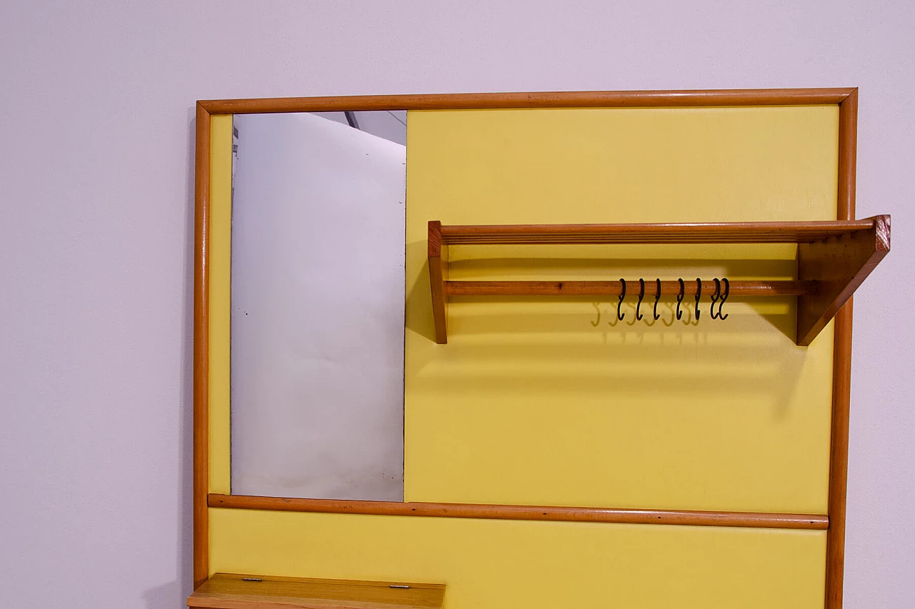 Coat rack with mirror by Dřevokov, 1950s 12