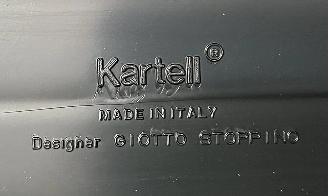 Portariviste 4676 in plastica nera di Giotto Stoppino per Kartell, anni '70 6