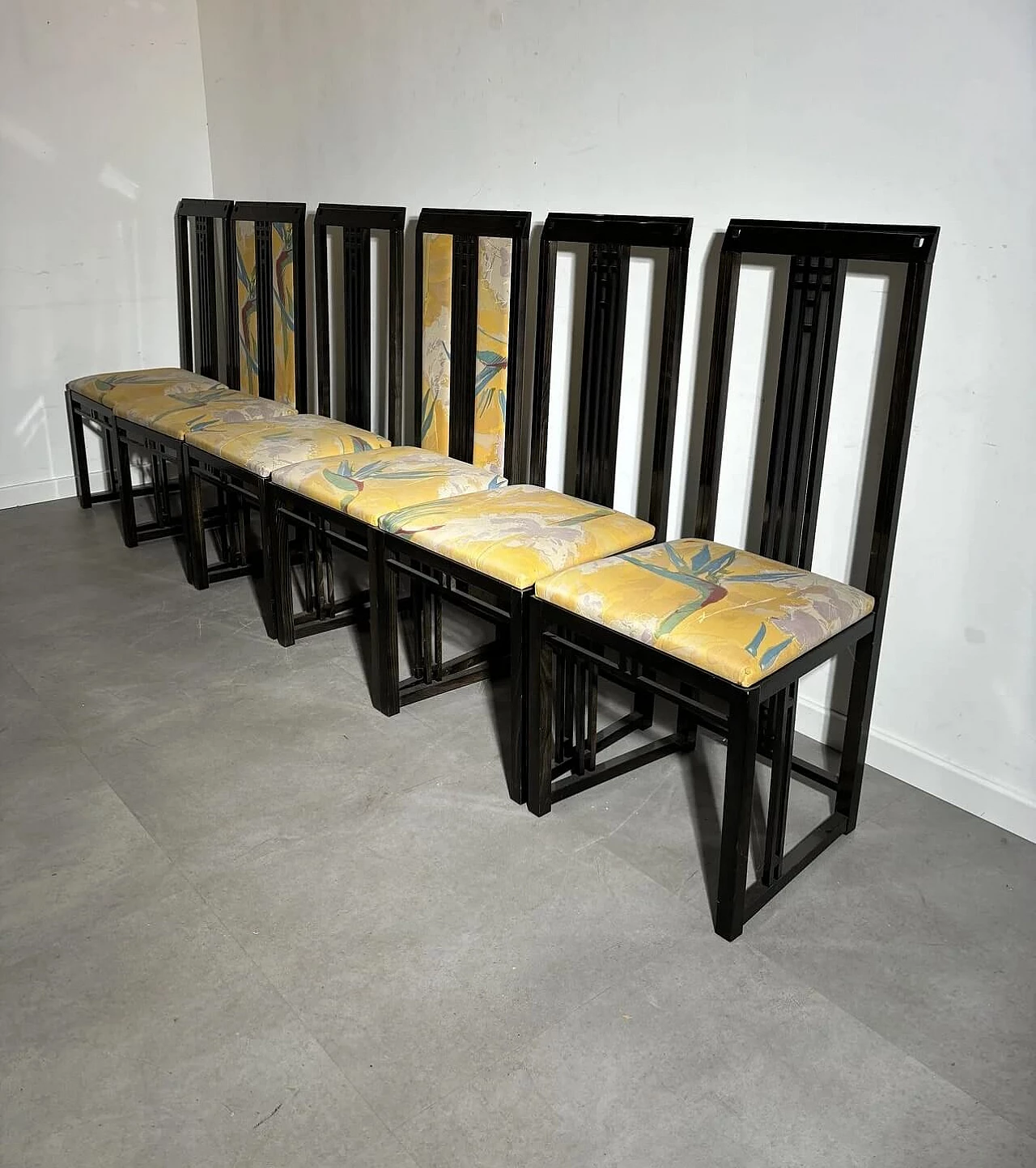 6 Galaxy chairs by Umberto Asnago for Giorgetti, 1980s 2