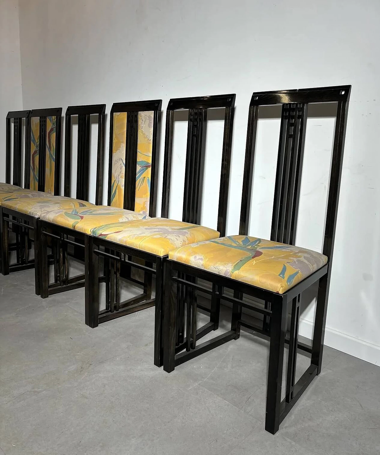 6 Sedie Galaxy di Umberto Asnago per Giorgetti, anni '80 3