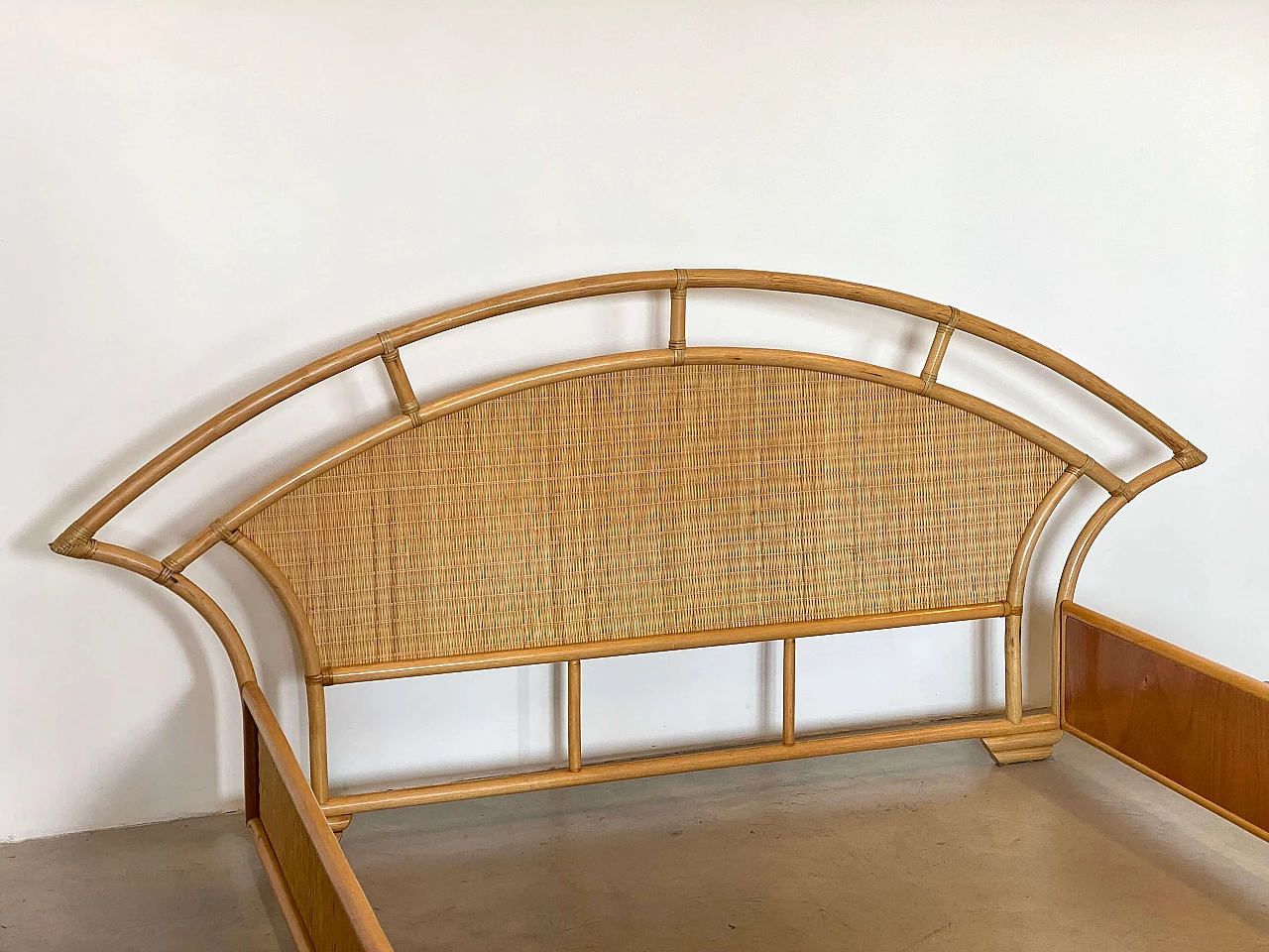 Wicker and bamboo double bed, 1980s 6