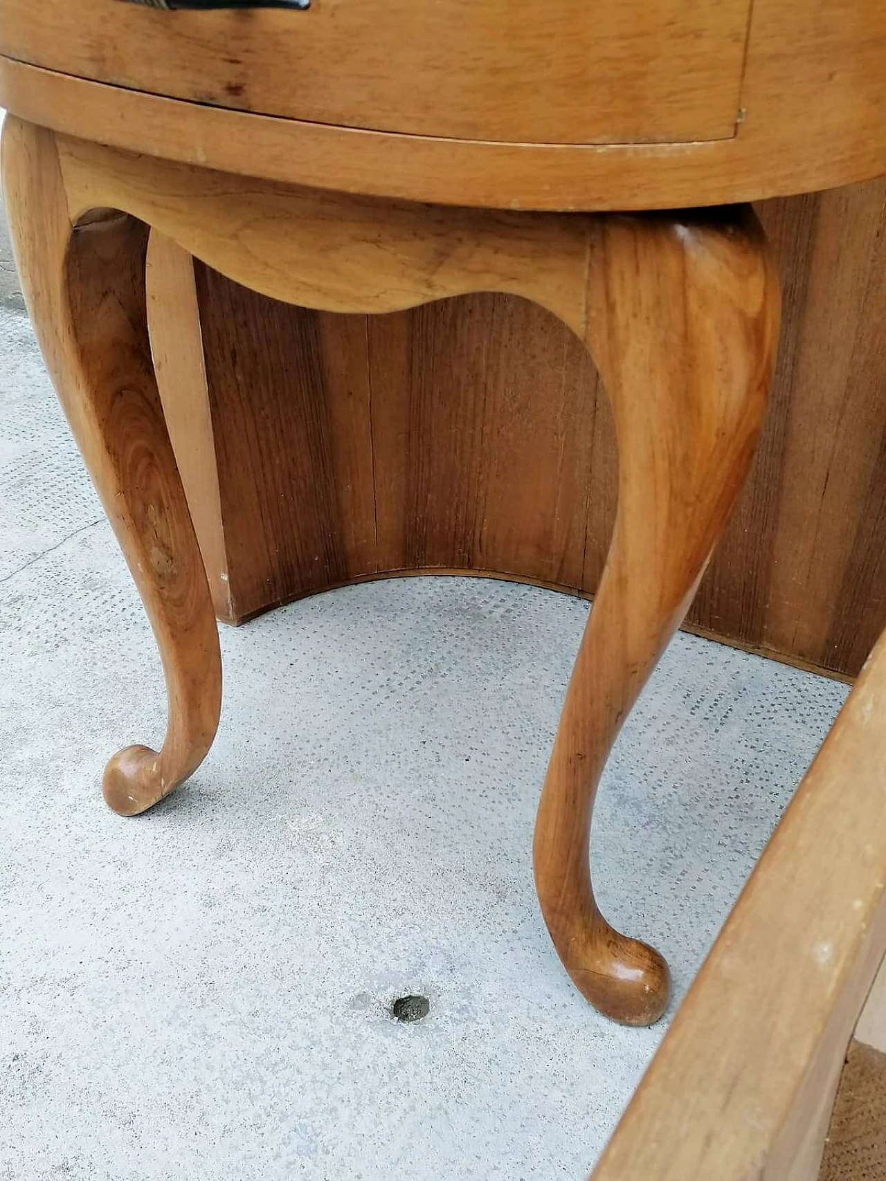 Letto matrimoniale in legno curvato con lampade e comodini incorporati, anni '30 12