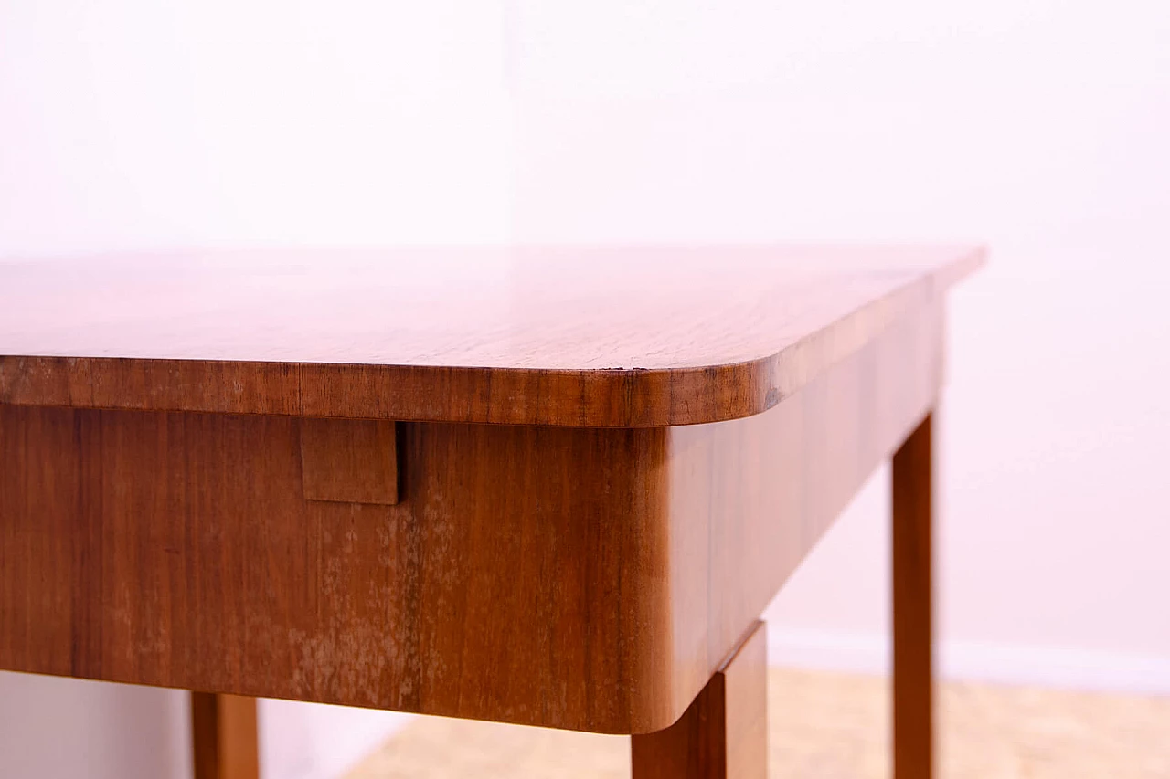 Tavolo Art Déco cecoslovacco allungabile in noce, anni '30 8