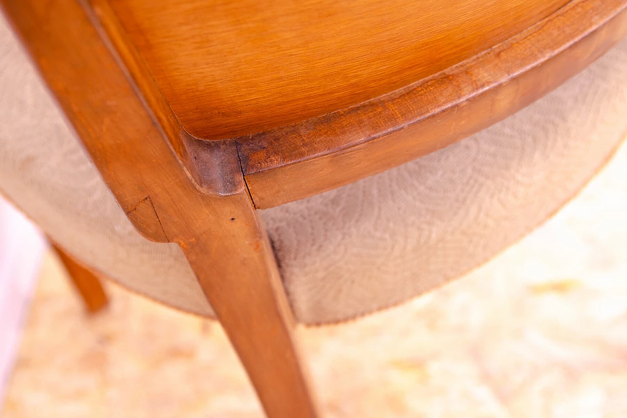6 Czechoslovakian Art Deco walnut and fabric chairs, 1930s 17