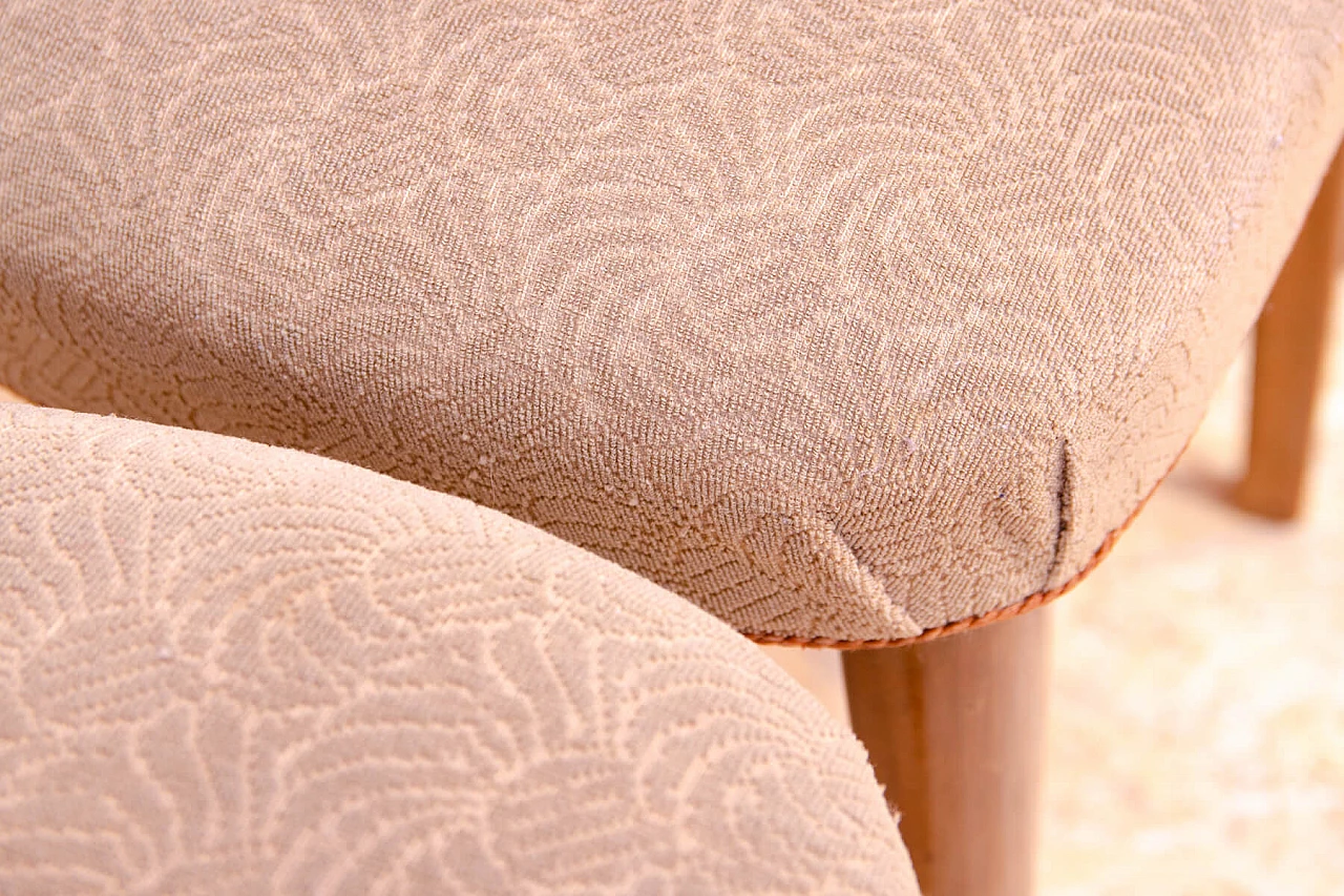 6 Czechoslovakian Art Deco walnut and fabric chairs, 1930s 18