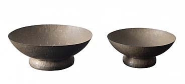 Pair of hammered copper braziers, 1960s