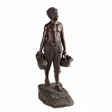Giuseppe Franzese, acquaiolo, scultura in bronzo