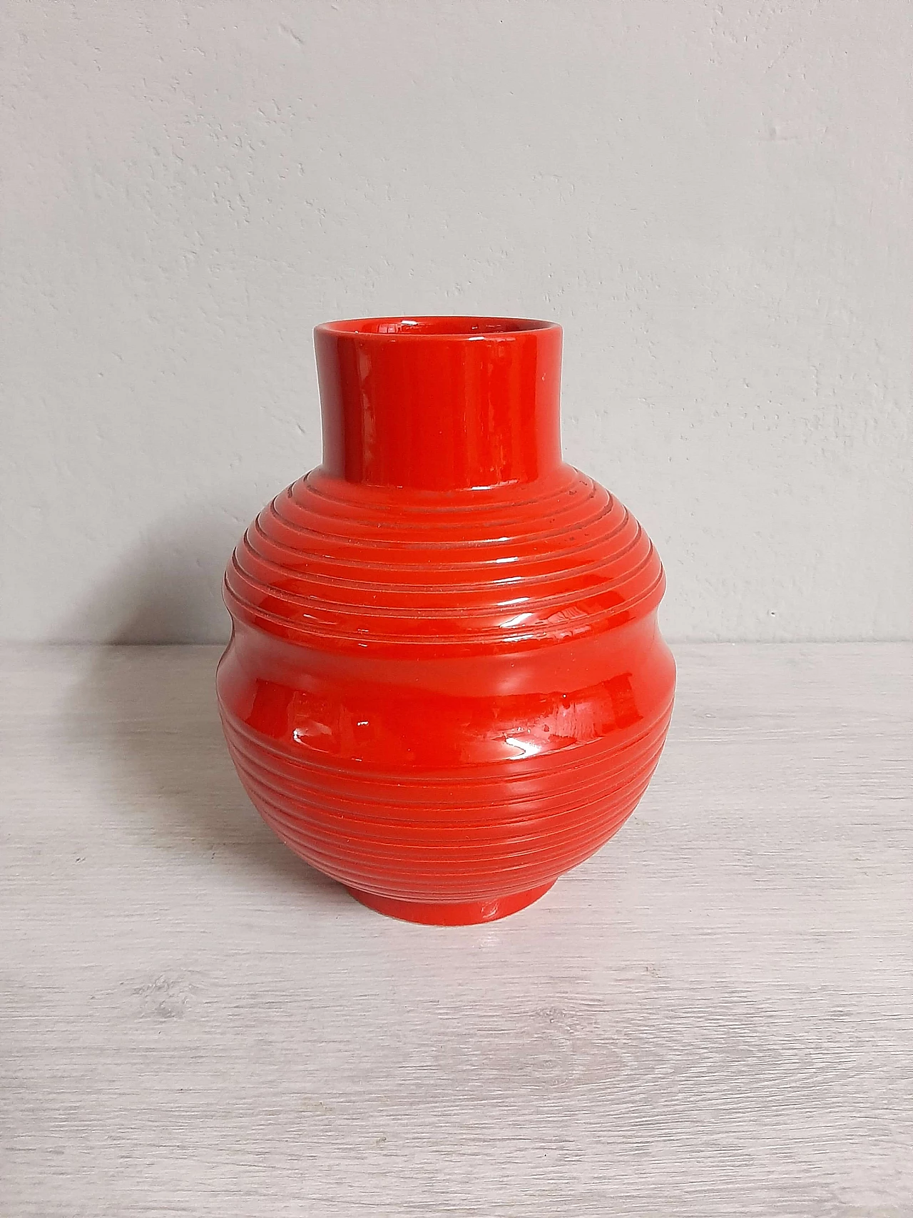 Vaso in ceramica rossa di SIC, anni '50 1