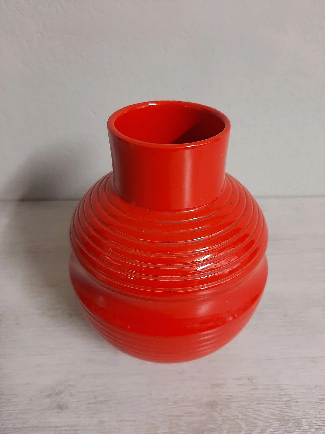 Vaso in ceramica rossa di SIC, anni '50 2