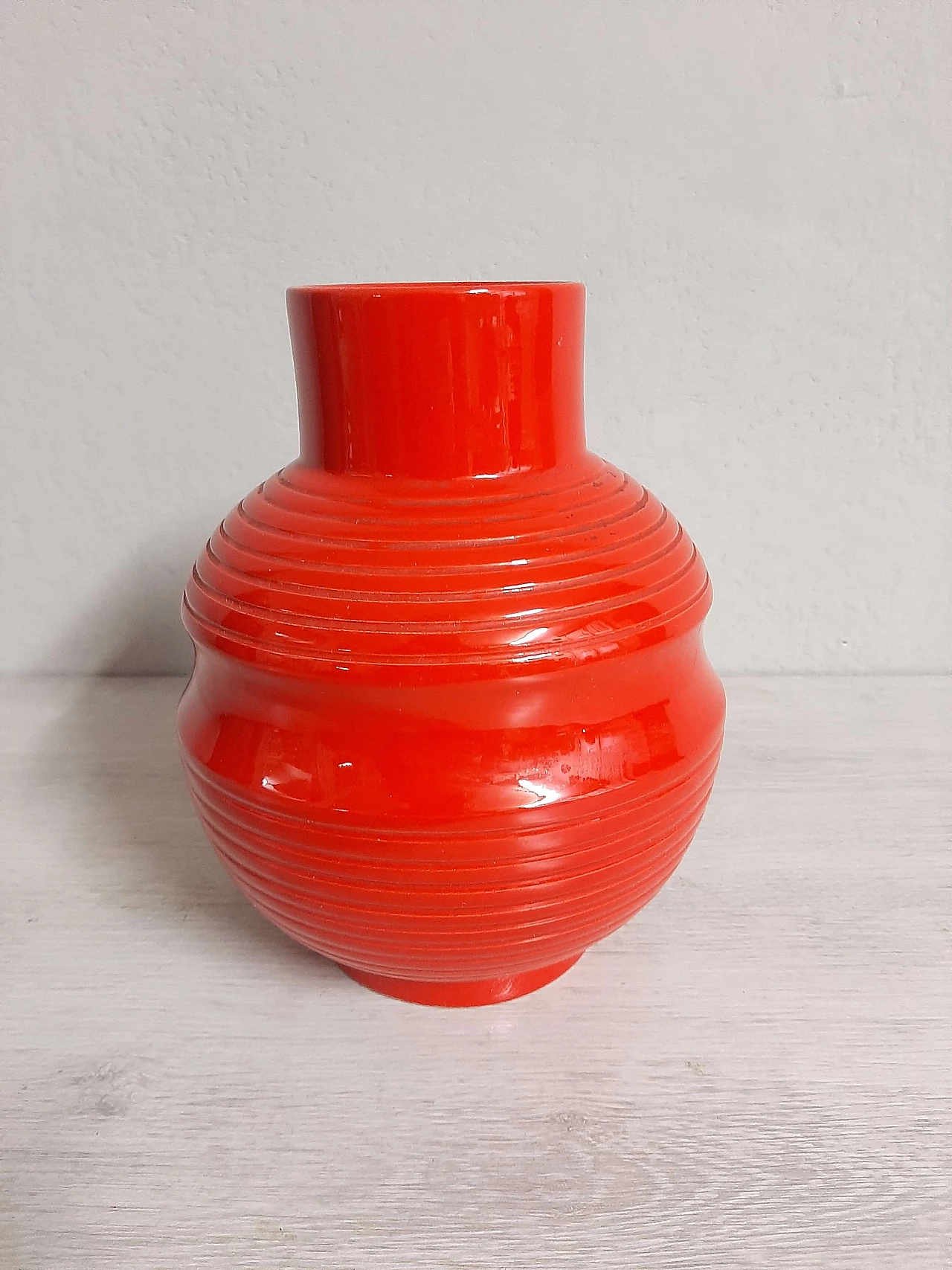 Vaso in ceramica rossa di SIC, anni '50 3