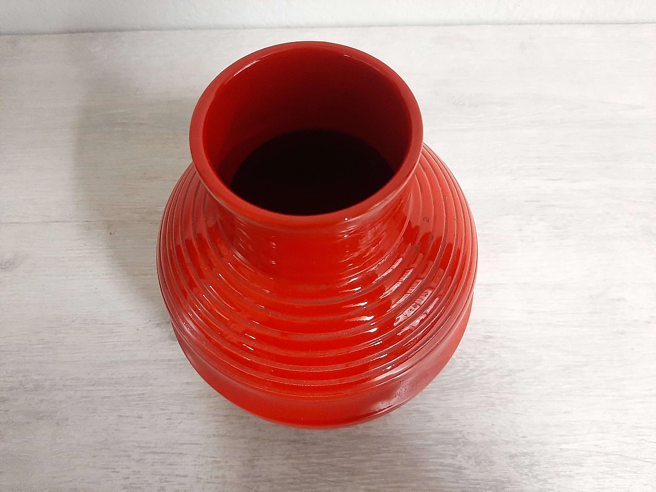 Vaso in ceramica rossa di SIC, anni '50 4