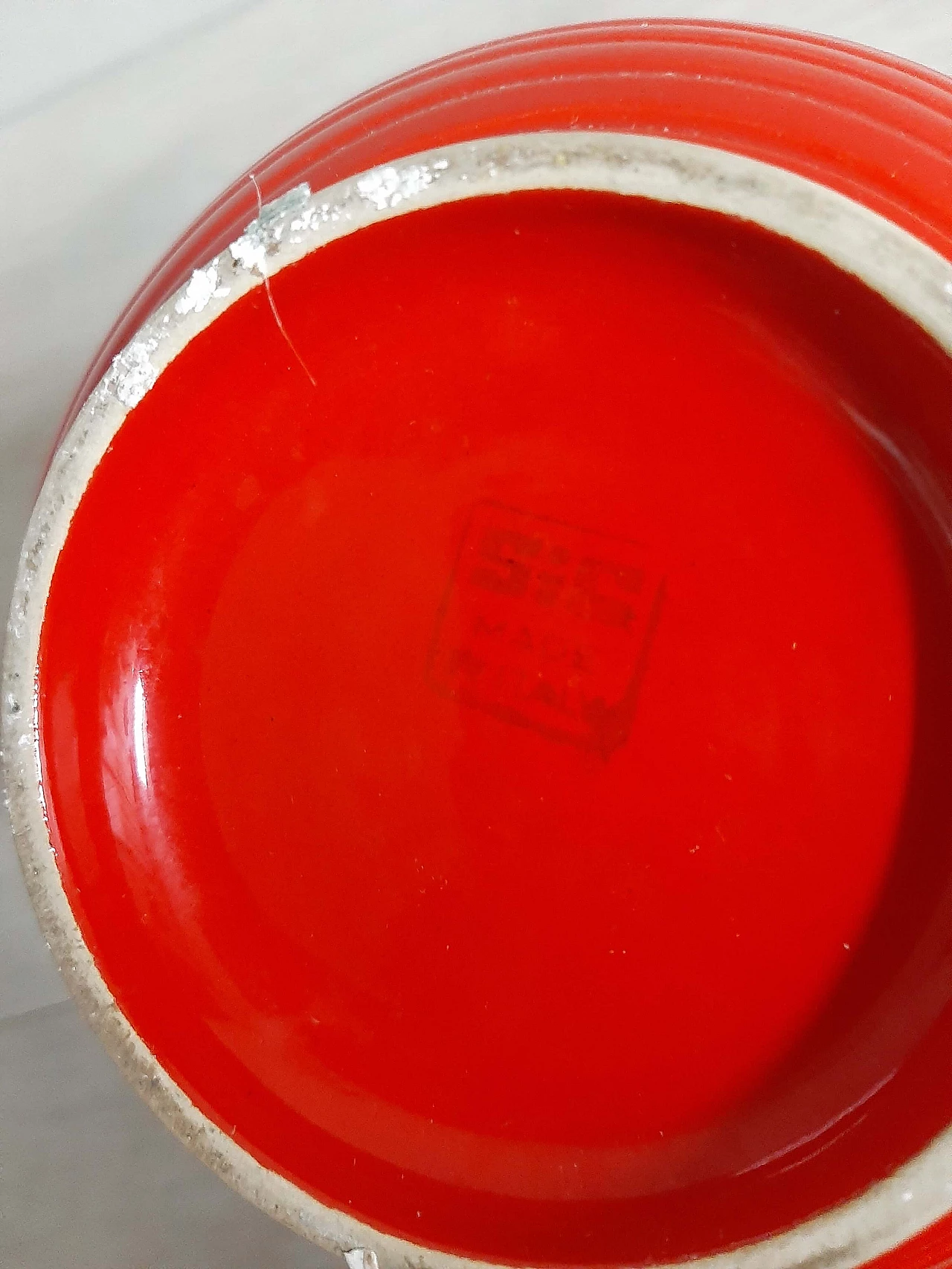 Vaso in ceramica rossa di SIC, anni '50 5