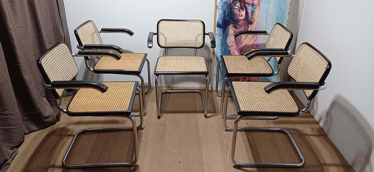 5 Cesca armchairs by Marcel Breuer for Stendig Co. NY, 1970s 6