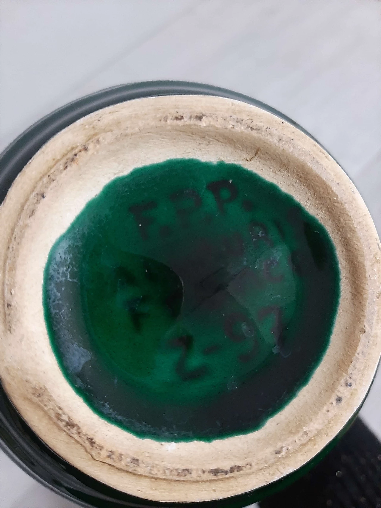 Vaso in ceramica verde di FPP Vallauris France, anni '50 9