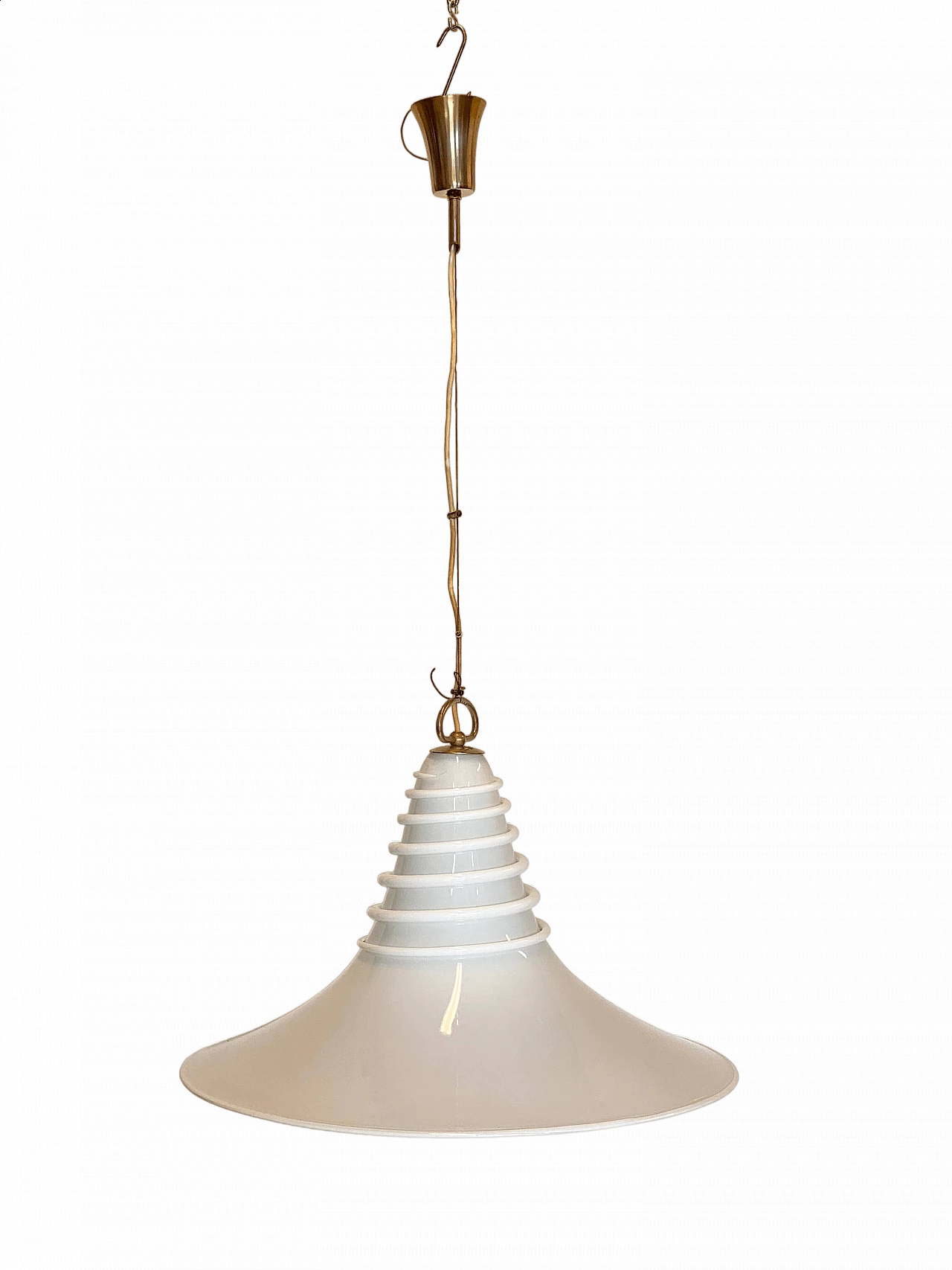 White Murano glass chandelier, 1980s 11