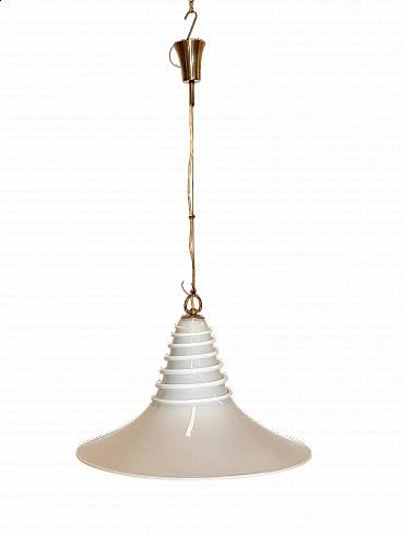 White Murano glass chandelier, 1980s