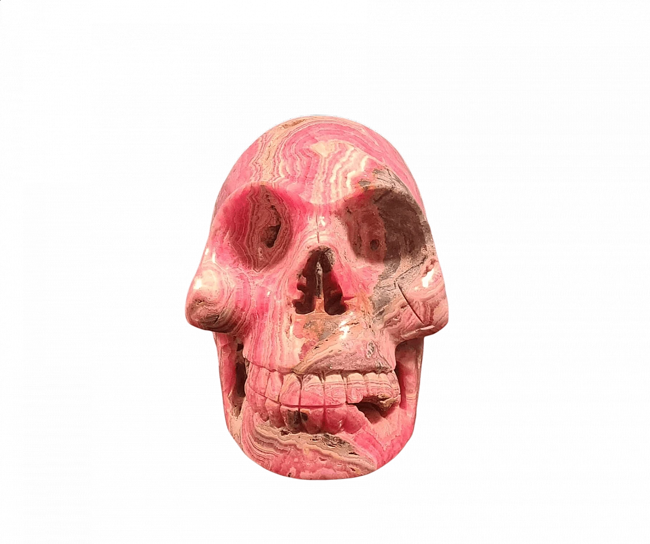 Skull, rhodocrosite sculpture, 1990s 13