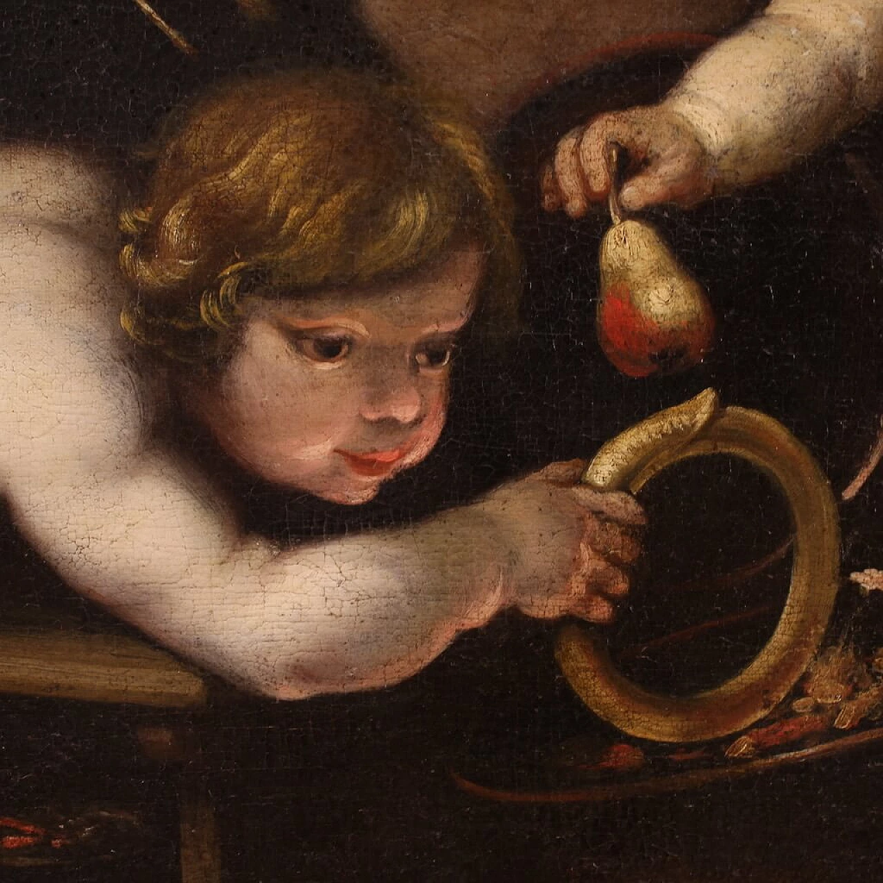 Playing putti, oil painting on canvas, second half of the 17th century 4