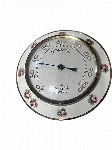 Barometro da scrivania con decori floreali, anni '60