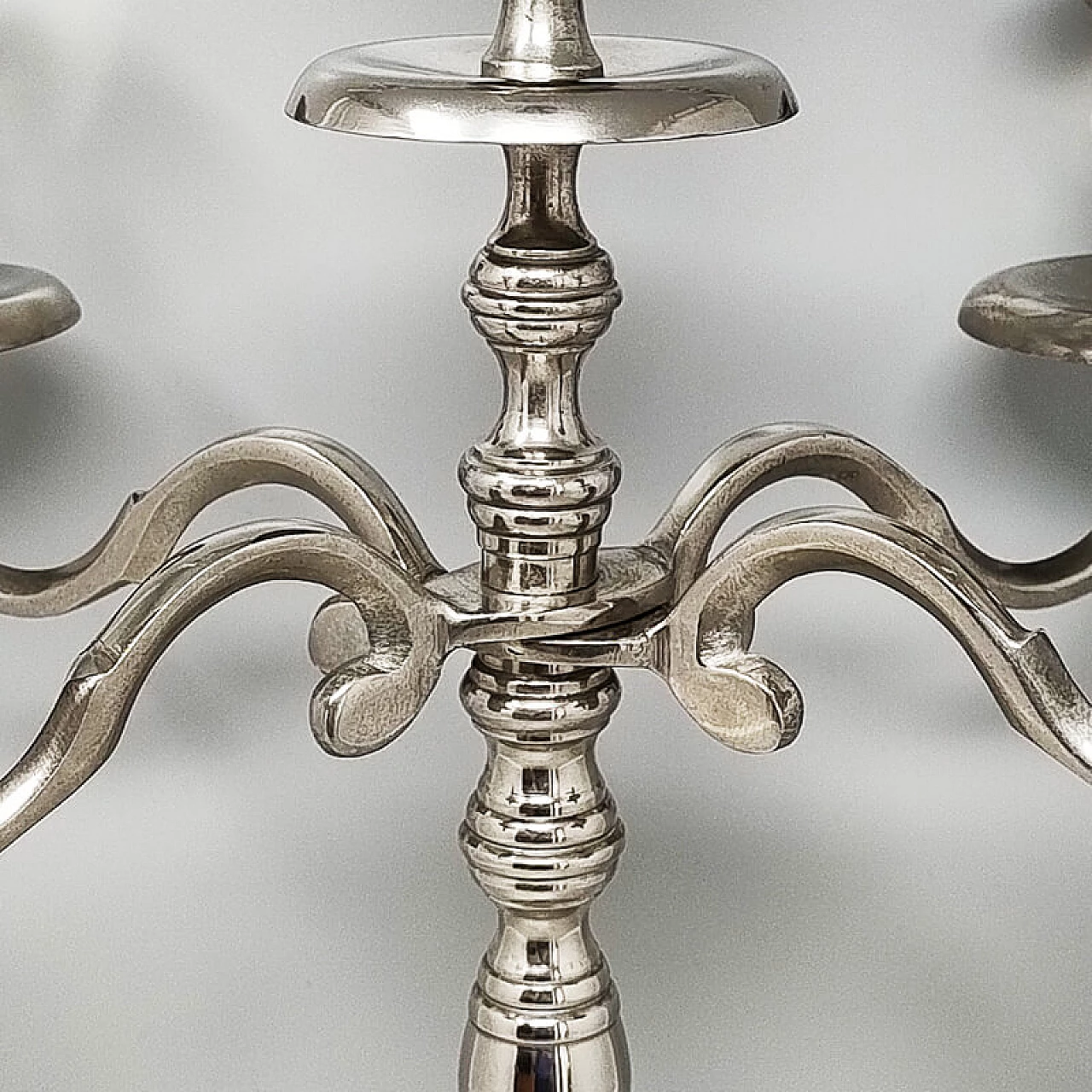 Stainless steel five-light candelabrum, 1950s 5