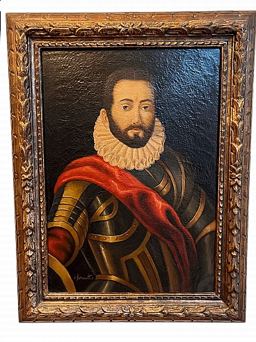 Dipinto nello stile del ritratto di Francesco Maria della Rovere duca di Urbino di Federico Barocci, olio su tela, anni '20