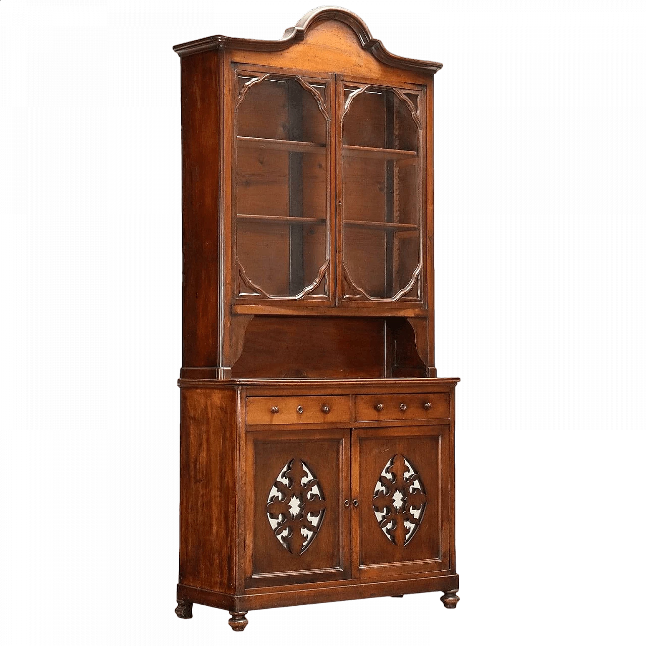 Double-bodied walnut display case, late 19th century 11