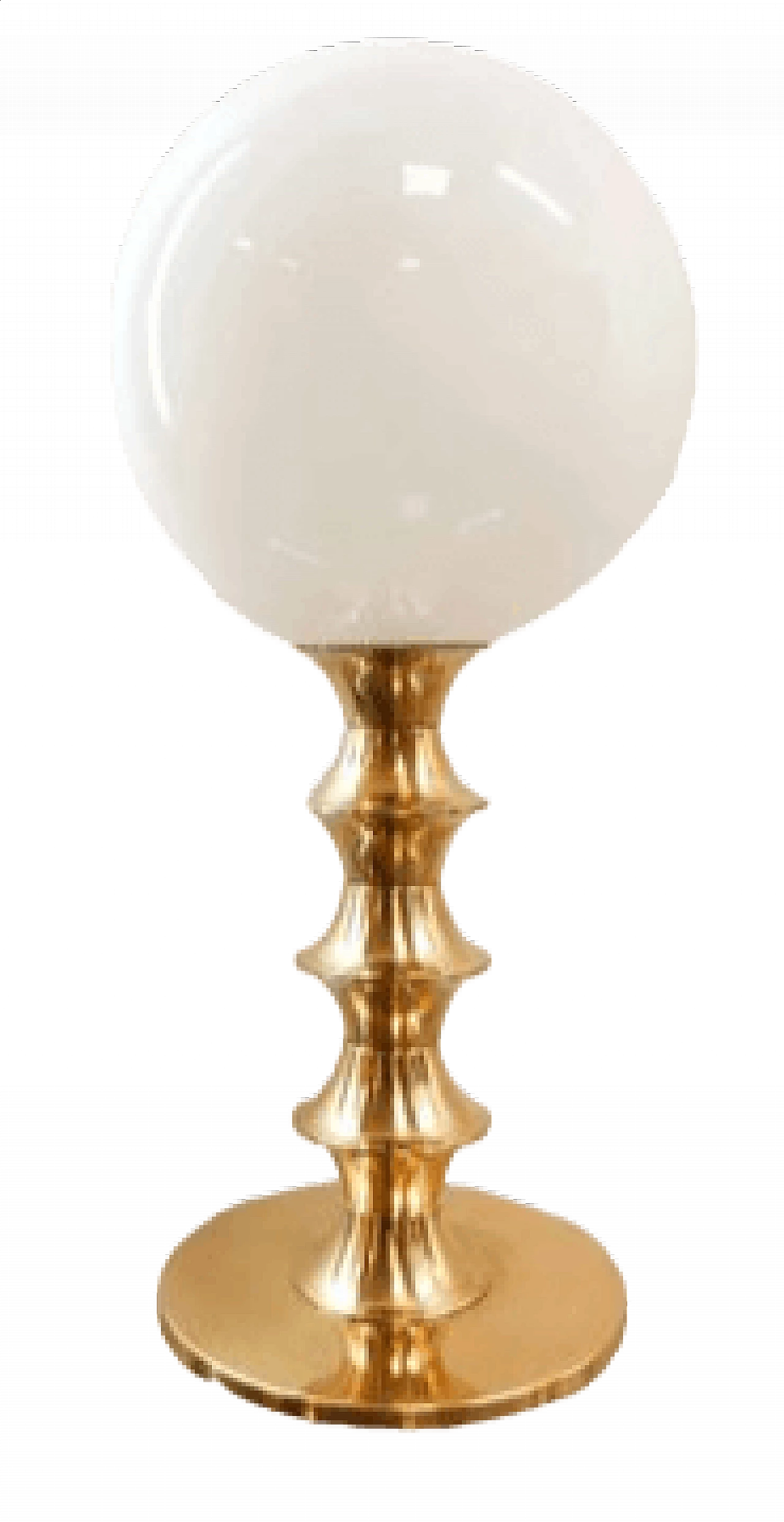 Brass and white glass table lamp, 1970s 12
