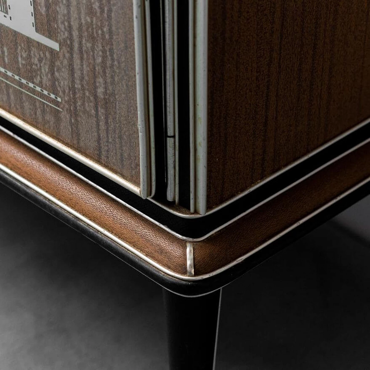 Wood and metal sideboard with skai feet by Umberto Mascagni, 1950s 9