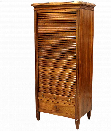 Solid walnut filing cabinet with shutter, early 20th century
