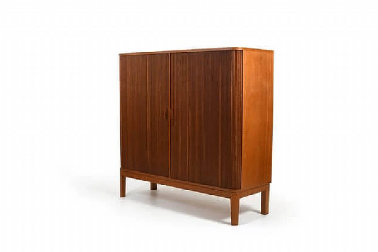 Credenza danese in teak con ante a serranda, anni '50 3