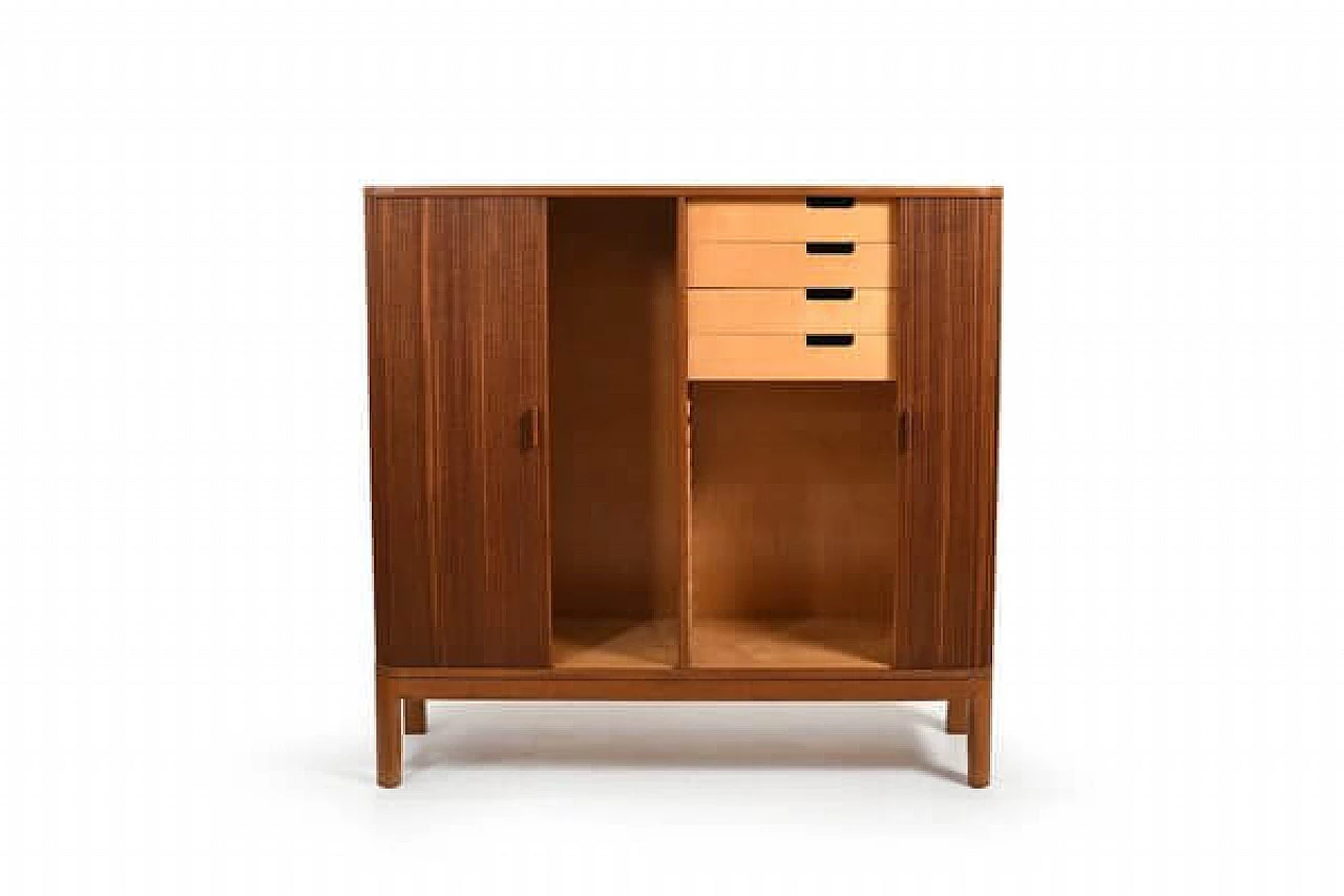 Credenza danese in teak con ante a serranda, anni '50 4