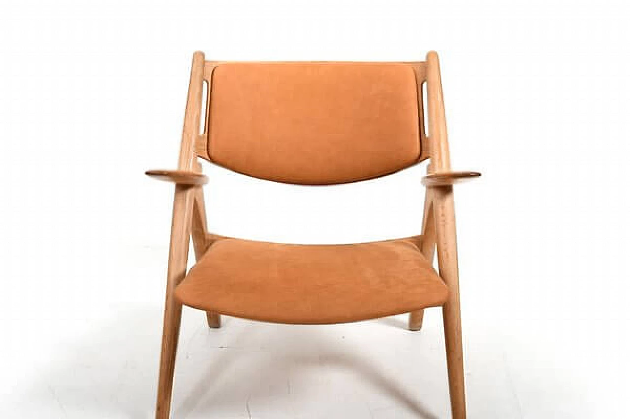 Poltrona Sawbuck CH-28 di Hans J. Wegner per Carl Hansen & Søn, anni '70 4