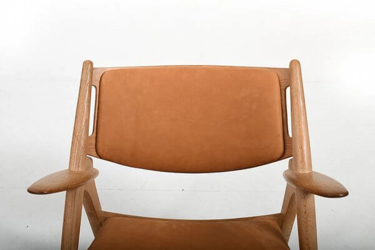 Sawbuck CH-28 armchair by Hans J. Wegner for Carl Hansen & Søn, 1970s 10