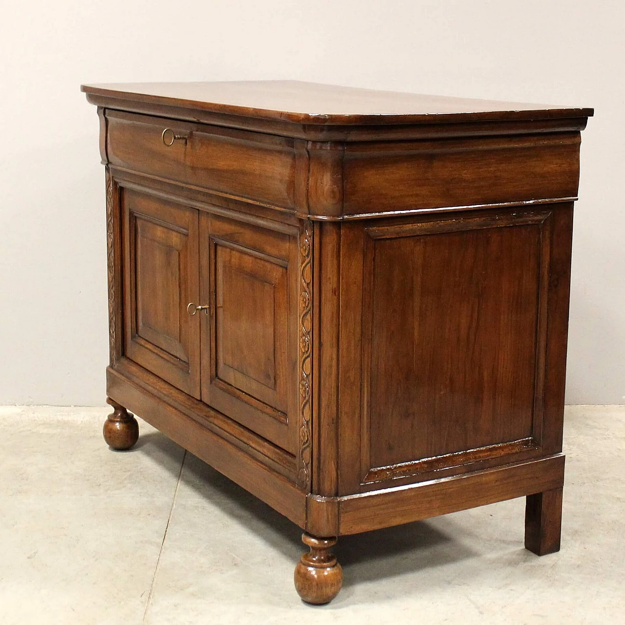 Louis Philippe solid walnut cappuccina sideboard, mid-19th century 1