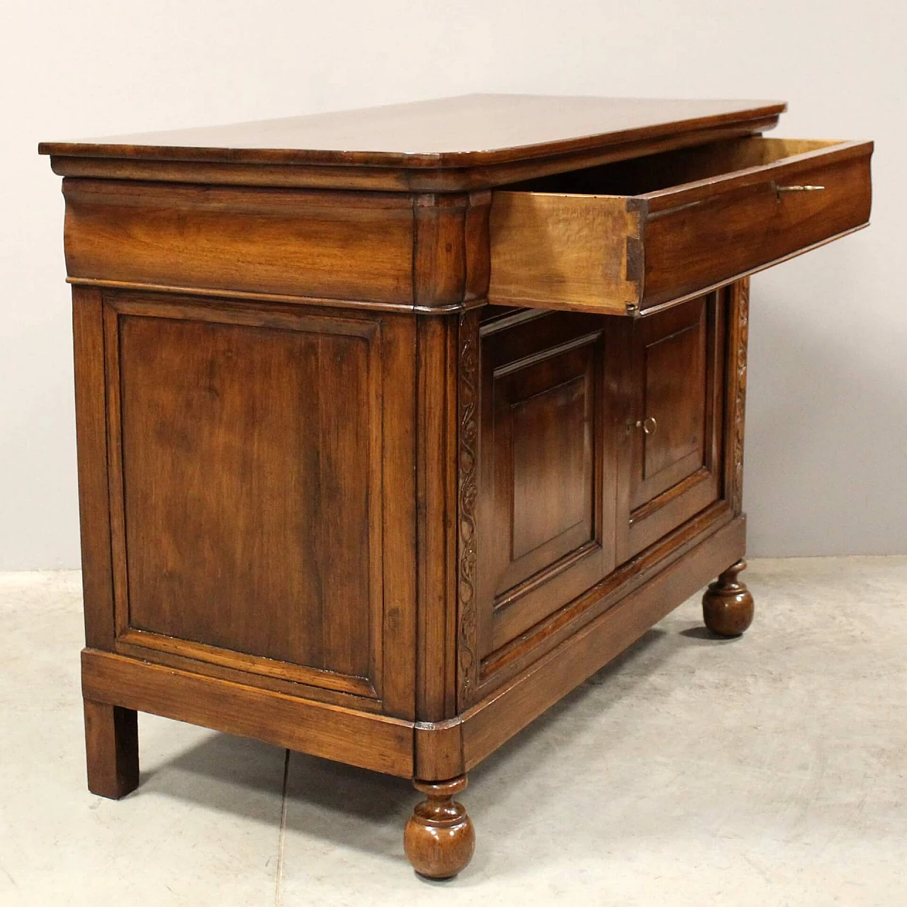 Louis Philippe solid walnut cappuccina sideboard, mid-19th century 5