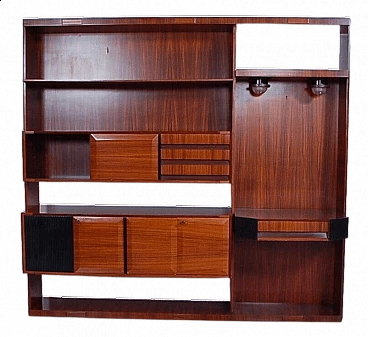 Rosewood veneered bookcase with two lights in Dassi-style, 1960s