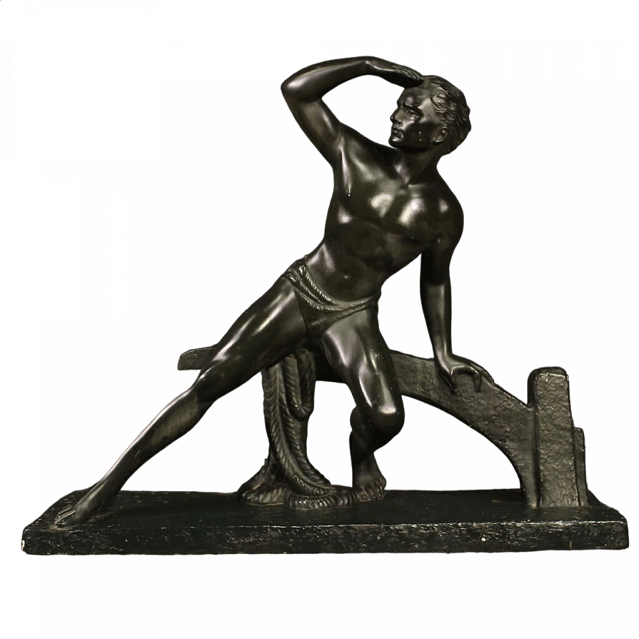 Marinaio, scultura in gesso dipinto e patinato bronzo, anni '40 13