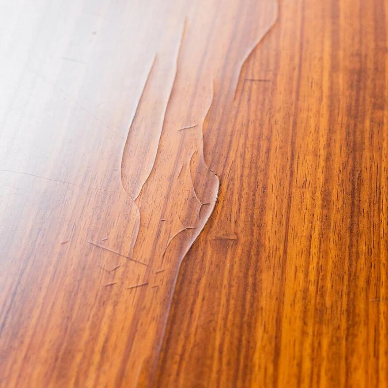 Tavolo da pranzo quadrato il legno con dettagli in metallo, anni '70 7