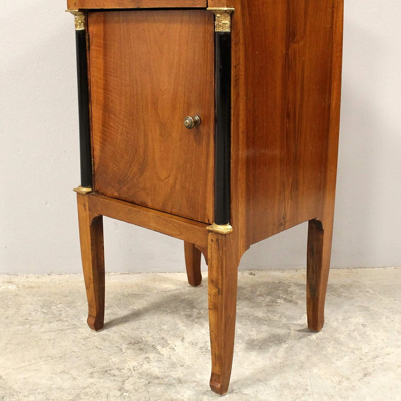 Directoire solid walnut bedside table, late 18th century 1