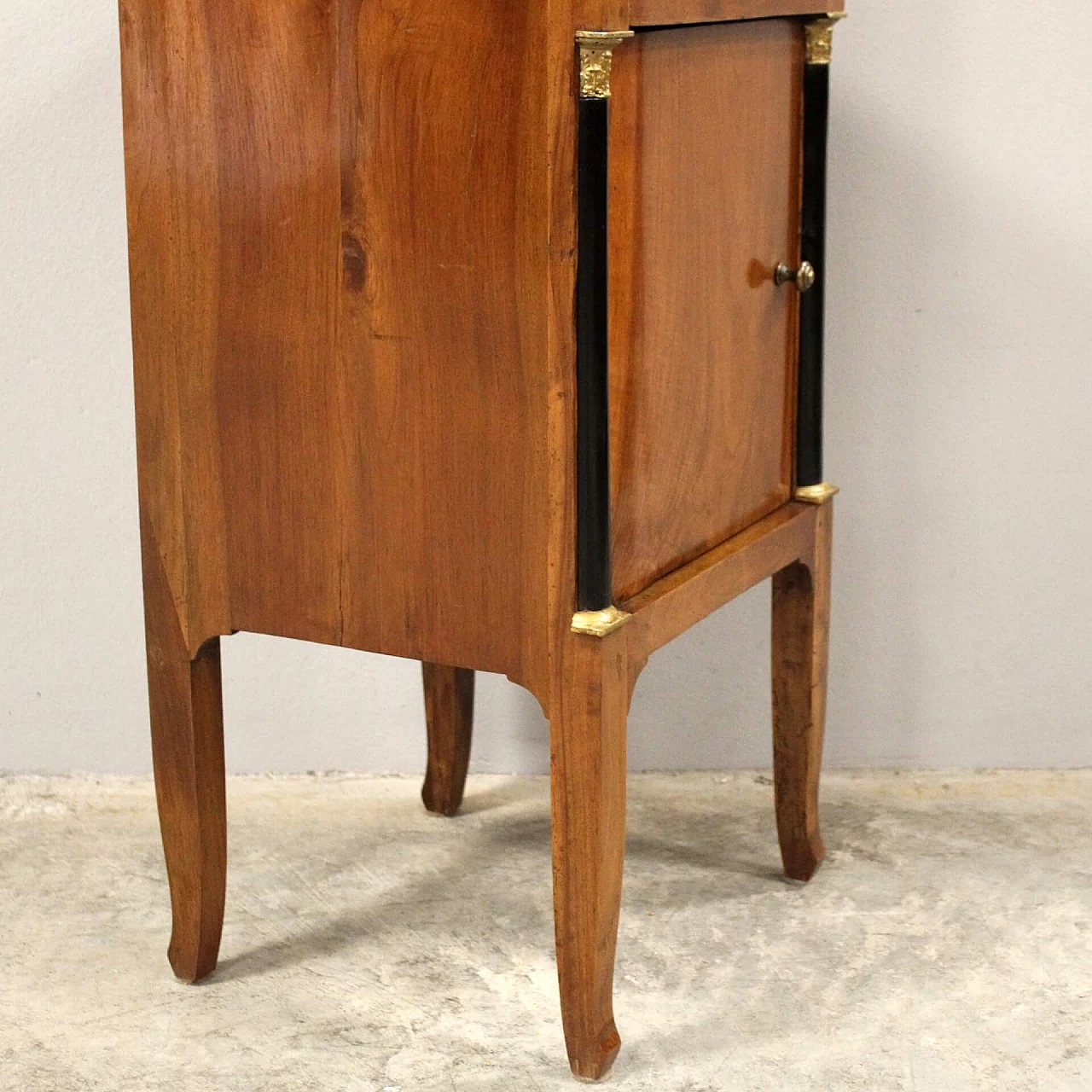Directoire solid walnut bedside table, late 18th century 2