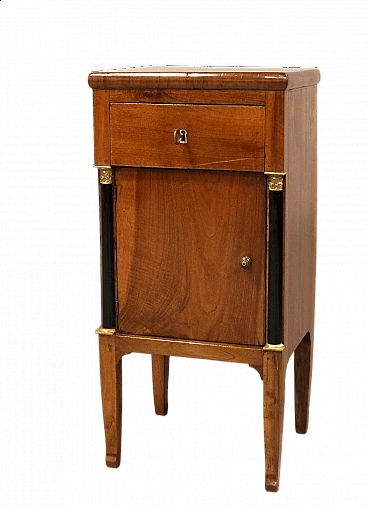 Directoire solid walnut bedside table, late 18th century