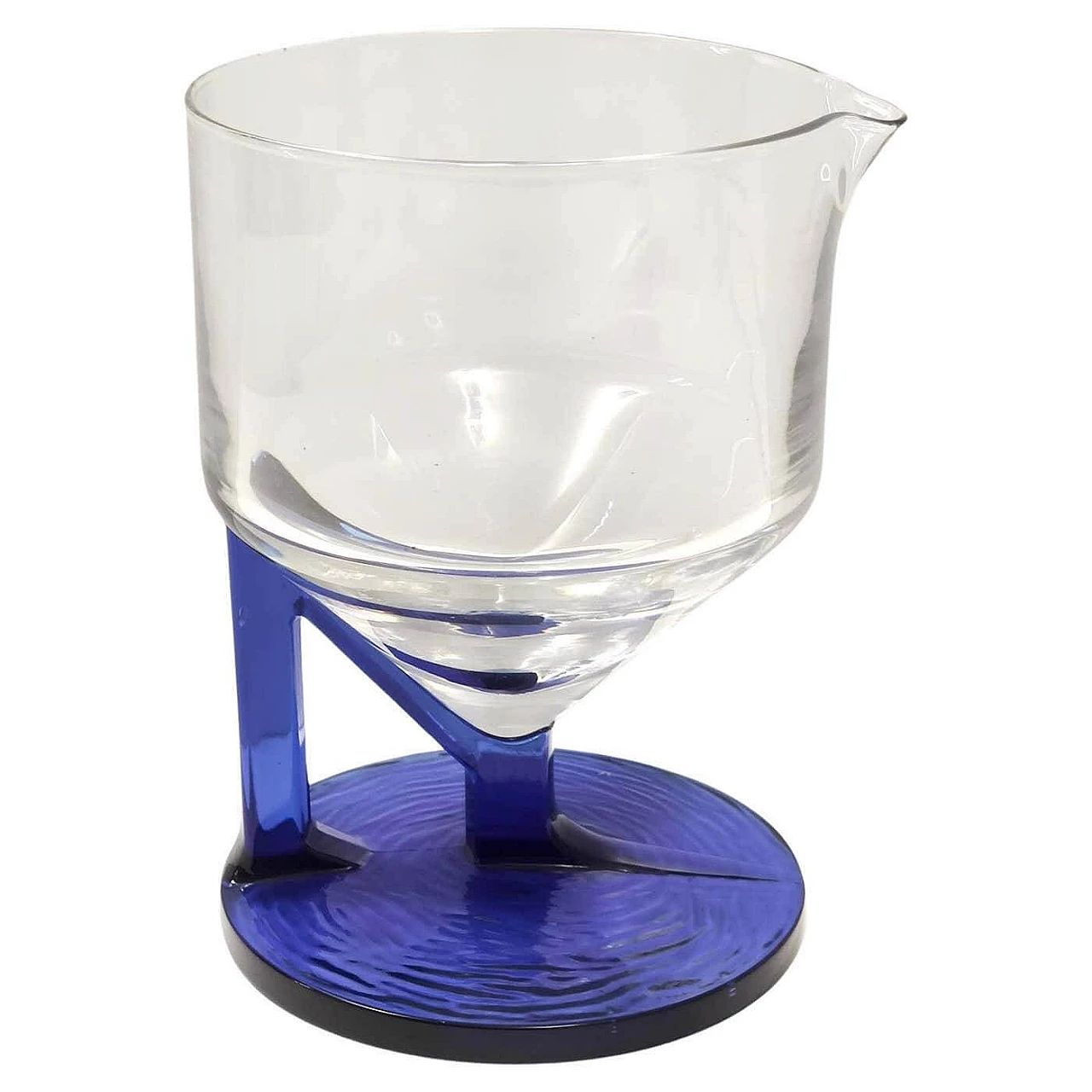 Transparent and blue glass jug, 1970s 1