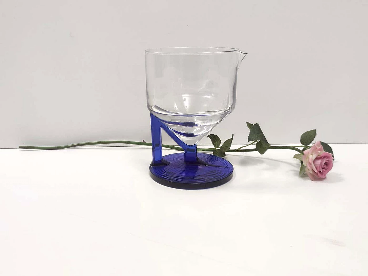 Transparent and blue glass jug, 1970s 7