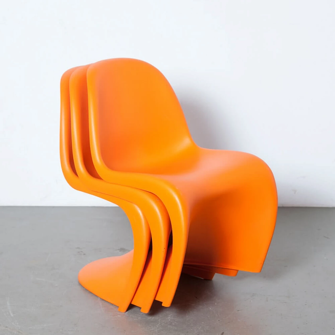 4 Sedie Panton Chair S arancioni di Verner Panton per Vitra 12