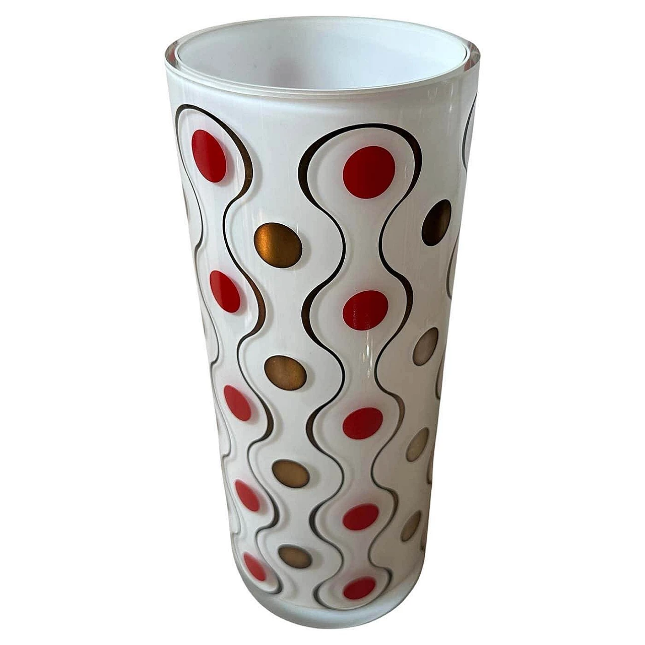 Vaso in vetro soffiato a mano e argento di Sottsass Associati per Egizia, anni '90 1