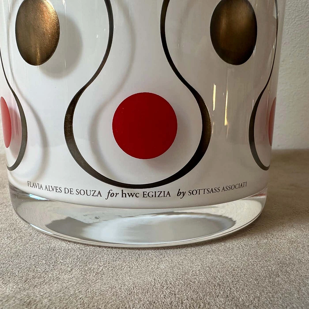 Vaso in vetro soffiato a mano e argento di Sottsass Associati per Egizia, anni '90 2