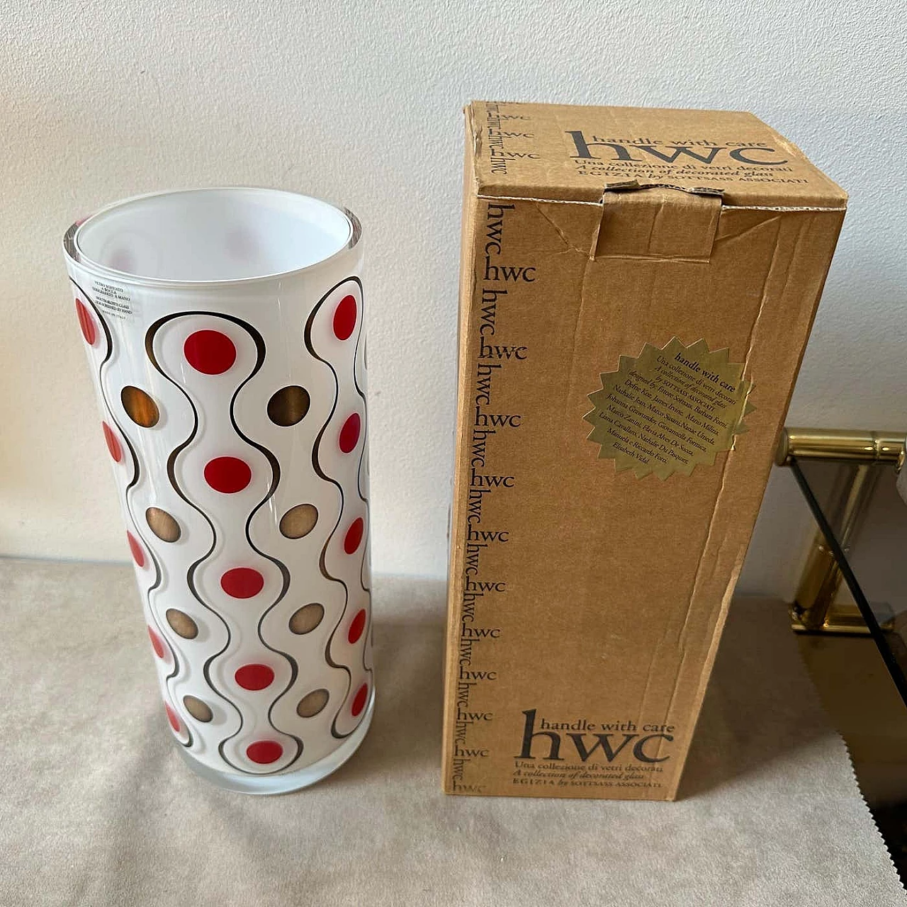 Vaso in vetro soffiato a mano e argento di Sottsass Associati per Egizia, anni '90 12