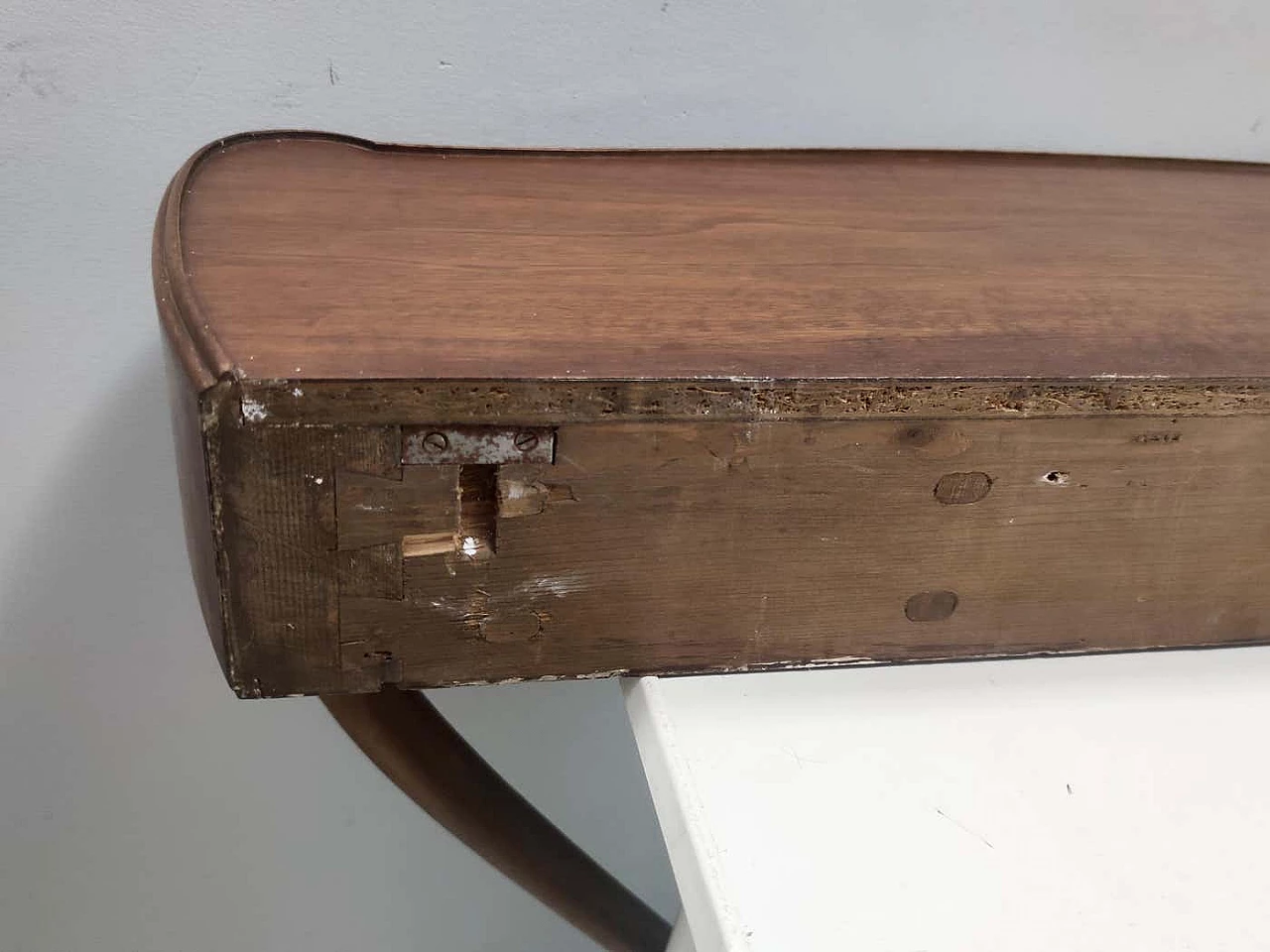 Wall console table in walnut and glass attributed to Guglielmo Ulrich, 1940s 14