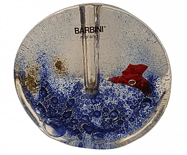 Vaso monofiore in vetro di Murano di Barbini, anni '60