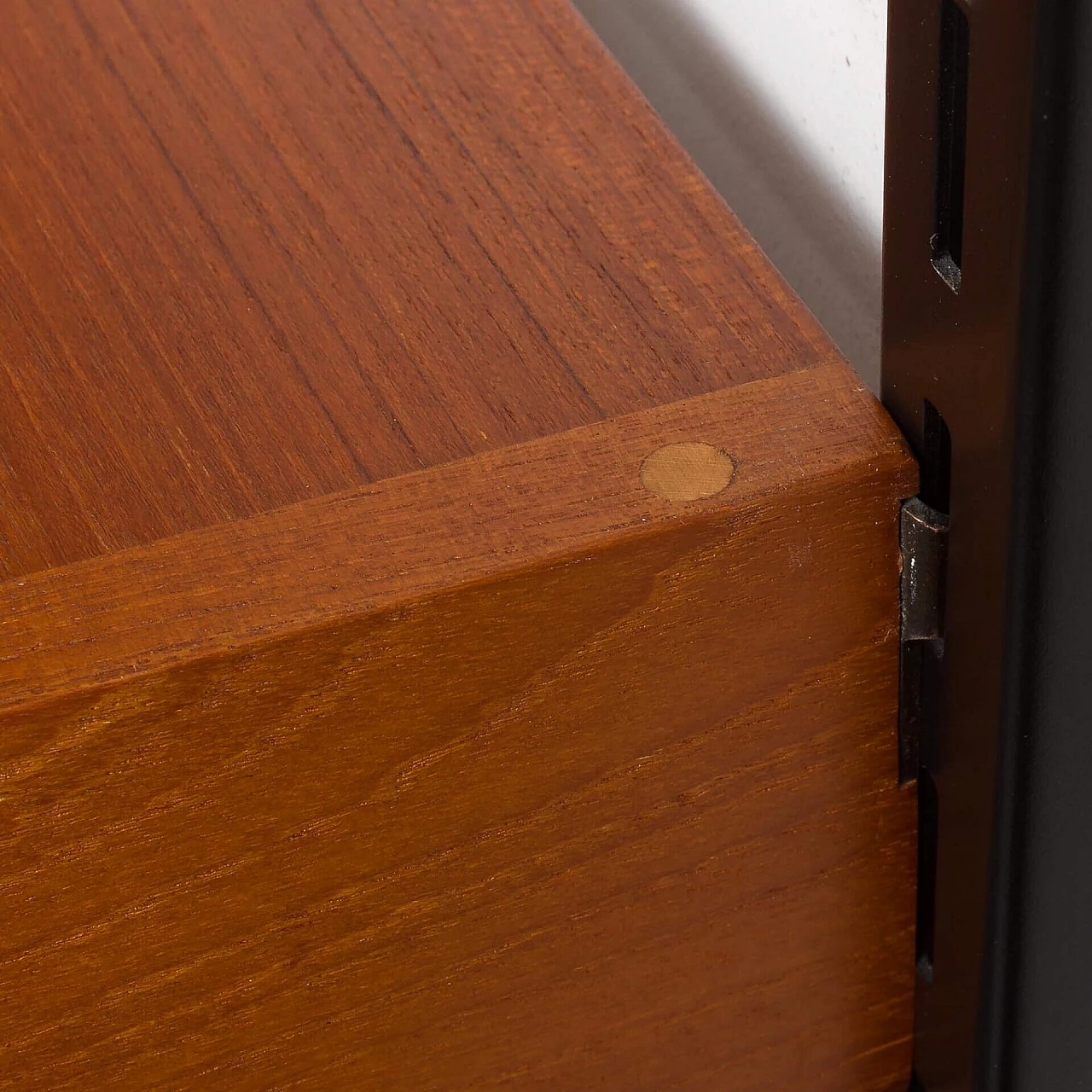 Teak wall bookcase with three shelves by Kai Kristiansen for FM Mobler, 1960s 6